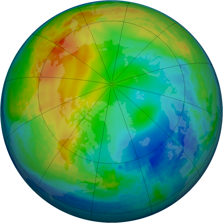 Arctic ozone map for 08 December 2001